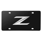 For Nissan 370Z 3D Brush Metal Look Logo Black Stainless Steel License Plate. Fixed Price $50.99.