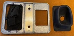 1956-1957 Corvette: Floor Shifter Console Plate #3728940 New Boot #3751130. Fixed Price $99.00.