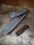 1996-02 Bmw Z3 E36 Emergency Parking Handbrake Lever Leather Boot Beige Wood. Fixed Price $75.00.
