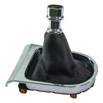 New Oem 15-17 Ford Mustang Gear Shifter Leather Boot Chrome Bezel Red Stitching. Fixed Price $83.88.