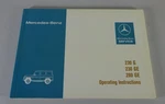 1984 Mercedes-benz G-class W460 G/230 GE/280 Owner's Manual. Fixed Price $173.84.