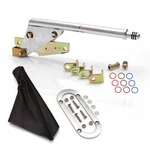Floor Mount Emergency Parking Brake, Black Boot And Silver Trim Ring Rod Muscle. Fixed Price $260.00.