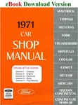 1971 Ford Car Shop Manual Vol I-v (ebook Download). Fixed Price $16.95.